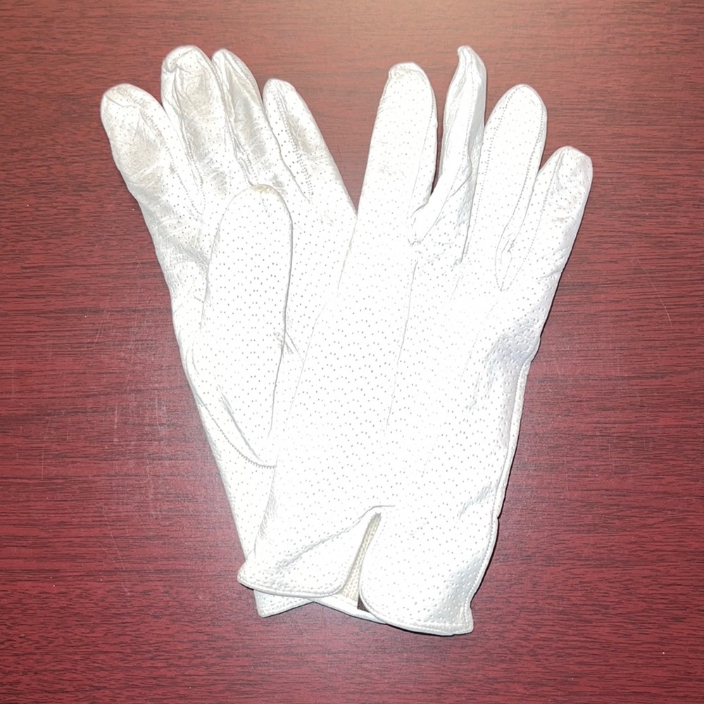 SERMONETA SOFT LEATHER GLOVES IN WHITE